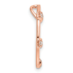 14k Rose Gold 1/10 carat Lab Grown Diamond VS/SI+ G+ Oval Chain Slide Pendant