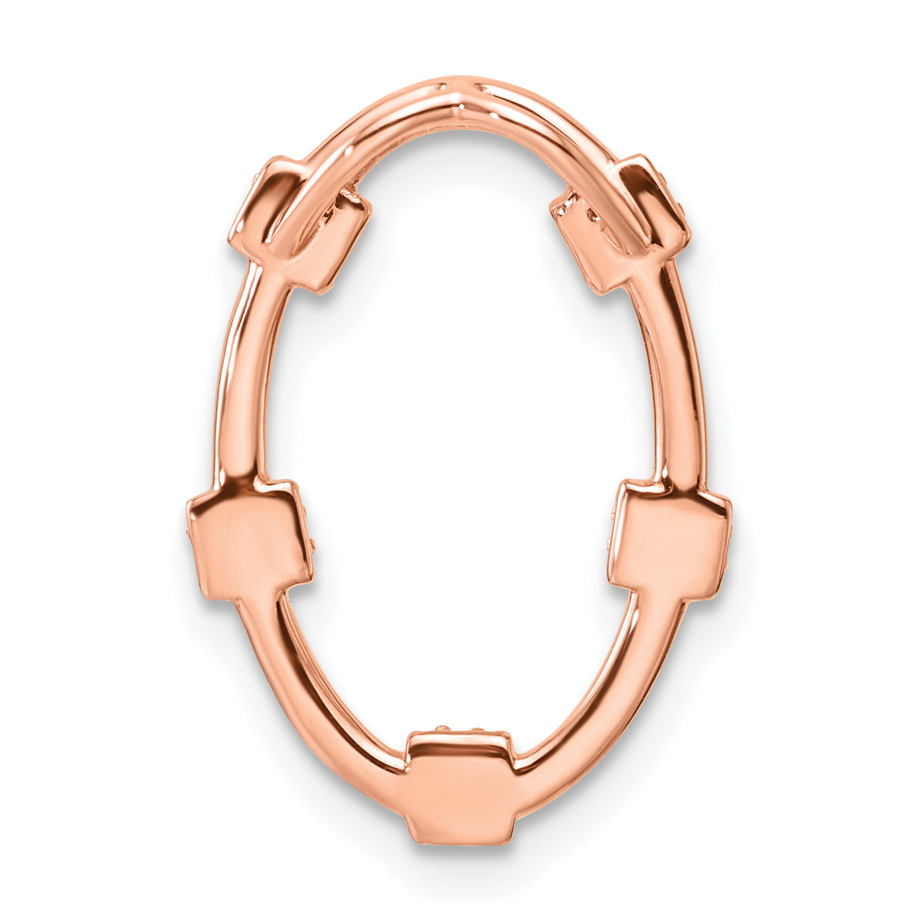 14k Rose Gold 1/10 carat Lab Grown Diamond VS/SI+ G+ Oval Chain Slide Pendant