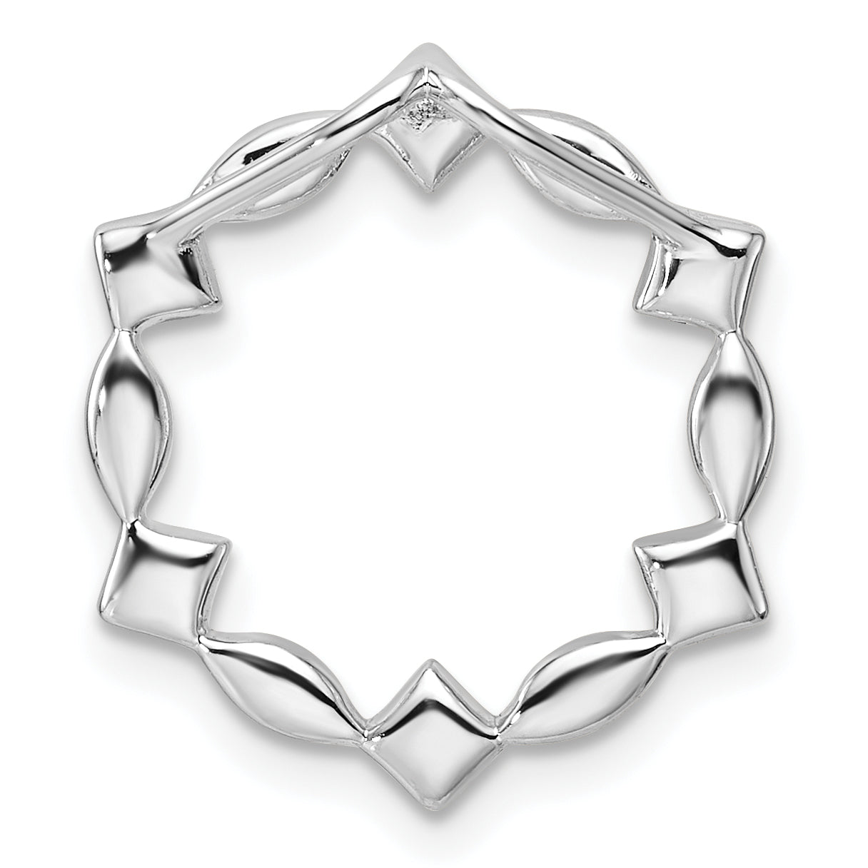 14K White Gold Lab Grown Diamond VS/SI+ G+ Round Chain Slide