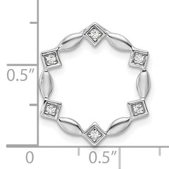 14K White Gold Lab Grown Diamond VS/SI+ G+ Round Chain Slide