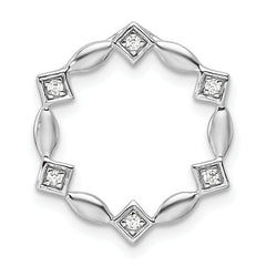 14K White Gold Lab Grown Diamond VS/SI+ G+ Round Chain Slide