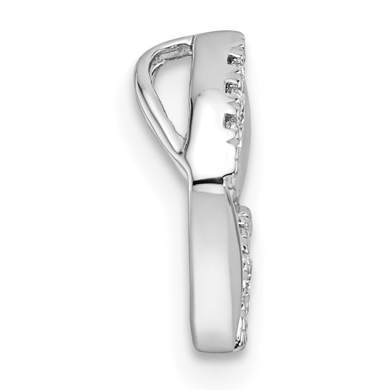 14k White Gold 1/15 carat Lab Grown Diamond VS/SI+ G+ Complete Square Chain Slide Pendant Secondary image