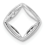 14k White Gold 1/15 carat Lab Grown Diamond VS/SI+ G+ Complete Square Chain Slide Pendant
