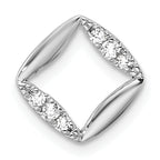 14k White Gold 1/15 carat Lab Grown Diamond VS/SI+ G+ Complete Square Chain Slide Pendant
