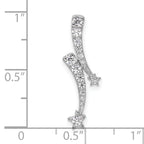 14k White Gold 1/4 carat Lab Grown Diamond VS/SI+ G+ Shooting Star Chain Slide Pendant
