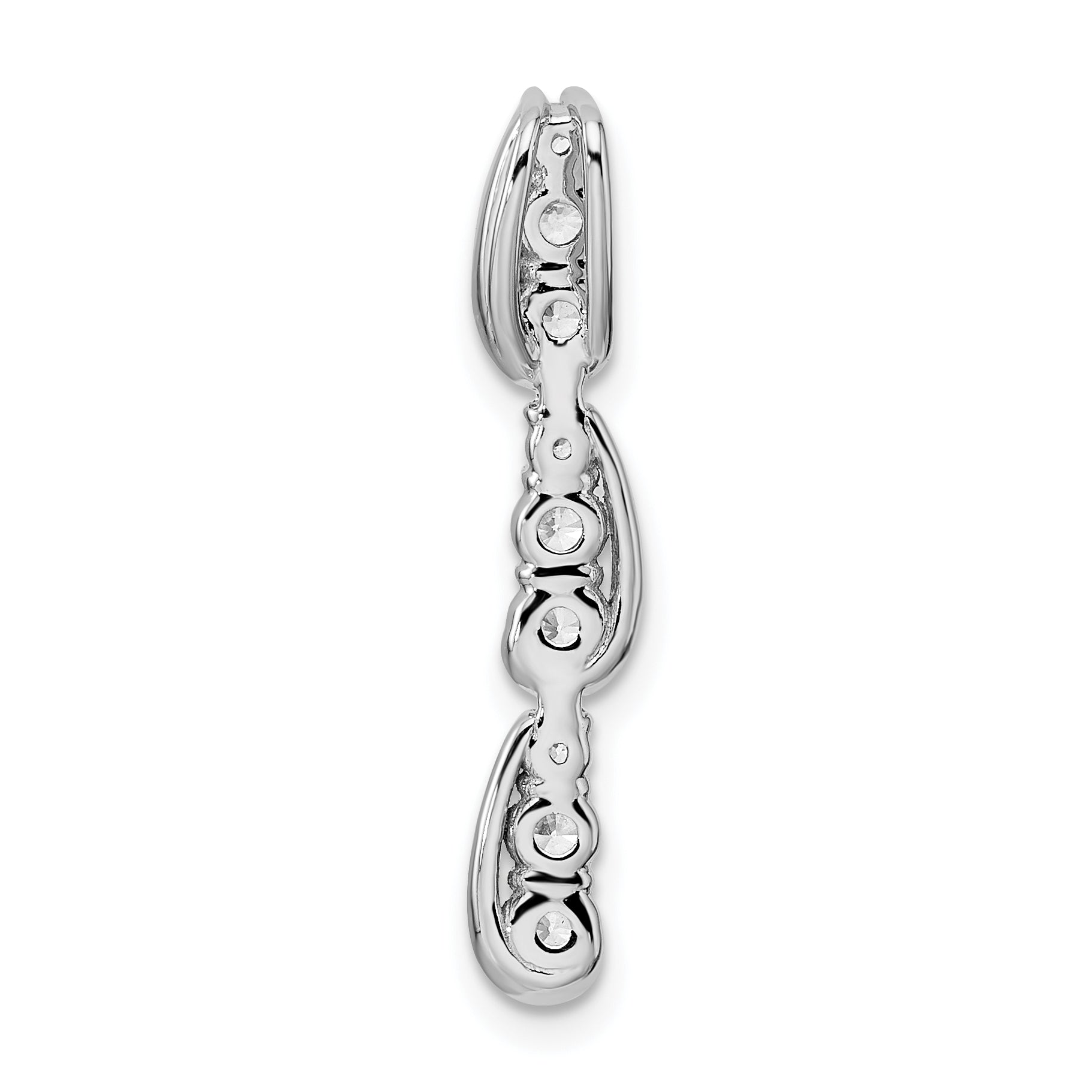 14K White Gold Lab Grown Diamond VS/SI+ G+ Fancy Chain Slide
