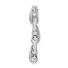 14K White Gold Lab Grown Diamond VS/SI+ G+ Fancy Chain Slide