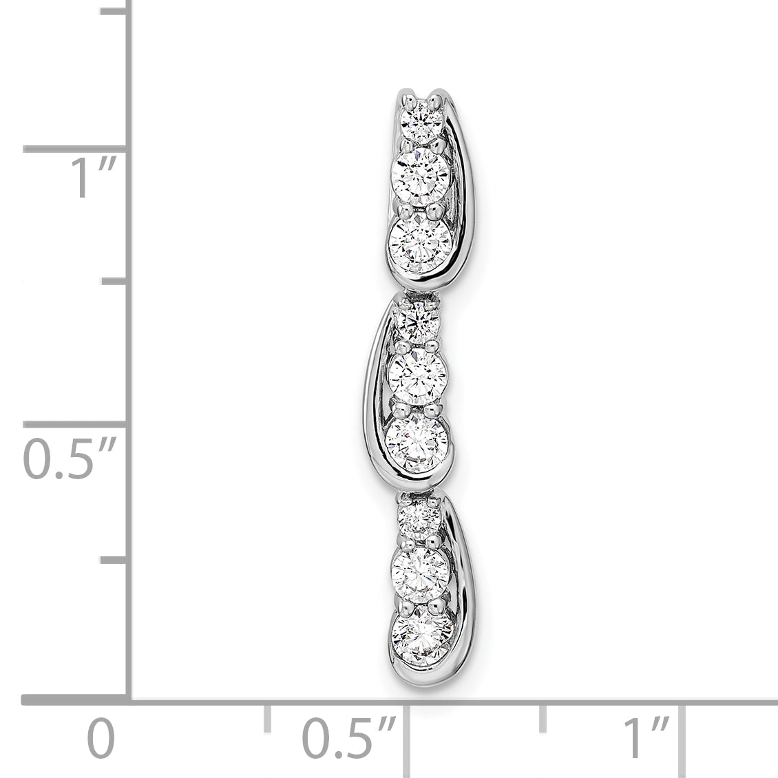 14K White Gold Lab Grown Diamond VS/SI+ G+ Fancy Chain Slide
