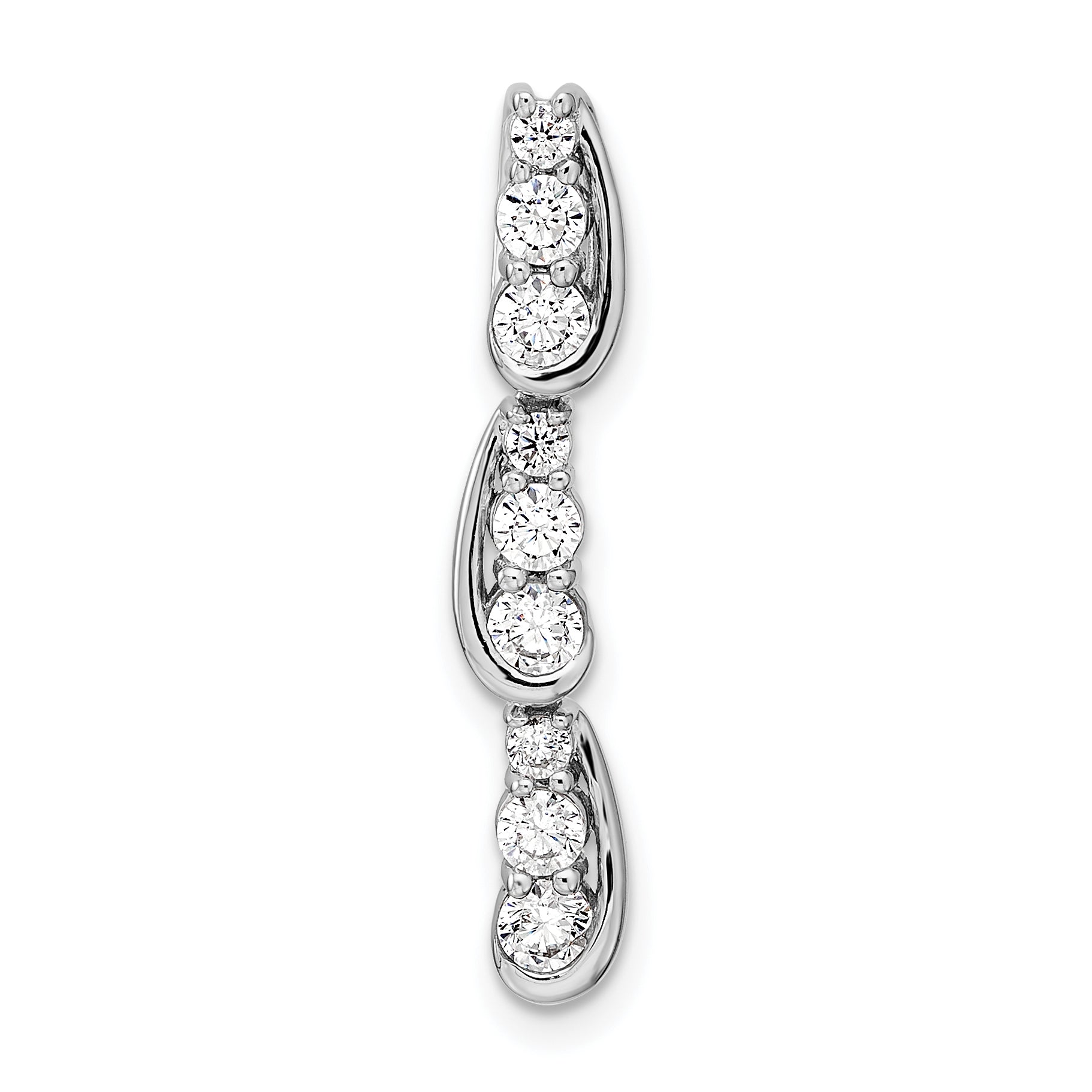 14K White Gold Lab Grown Diamond VS/SI+ G+ Fancy Chain Slide