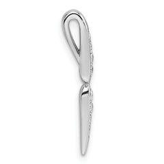 14k White Gold 1/8 carat Lab Grown Diamond VS/SI+ G+ Fancy Bar Chain Slide Pendant