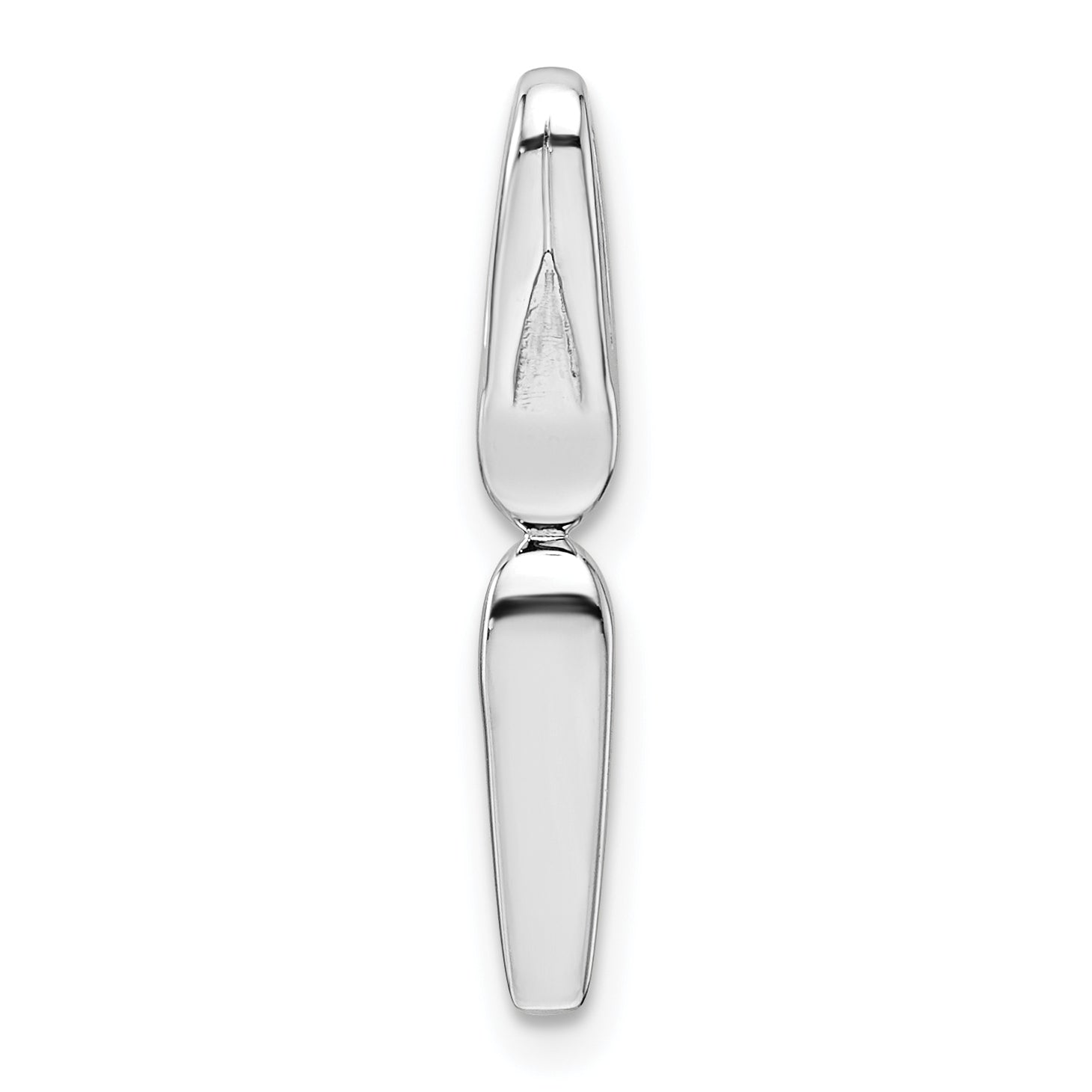 14k White Gold 1/8 carat Lab Grown Diamond VS/SI+ G+ Fancy Bar Chain Slide Pendant