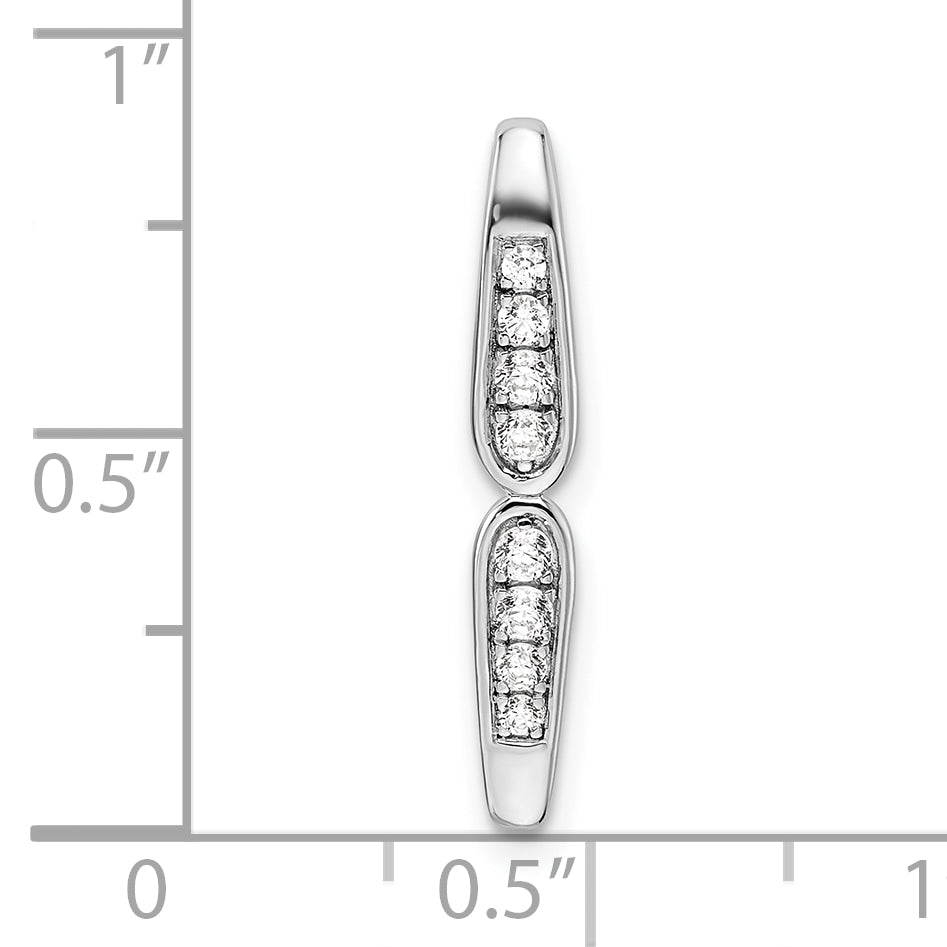 14k White Gold 1/8 carat Lab Grown Diamond VS/SI+ G+ Fancy Bar Chain Slide Pendant