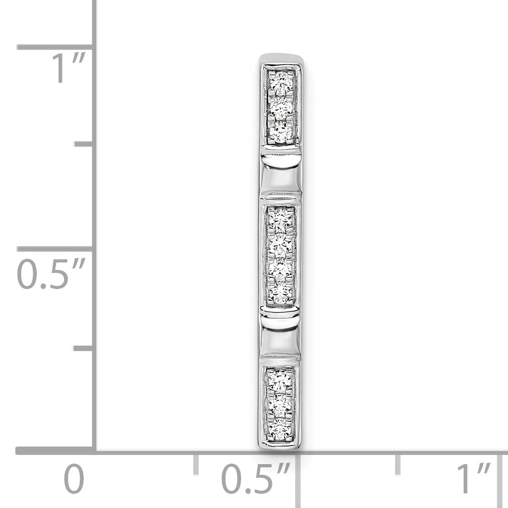 14k White Gold 1/10 carat Lab Grown Diamond VS/SI+ G+ Fancy Bar Chain Slide Pendant
