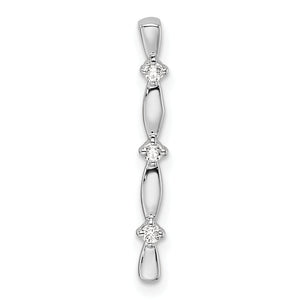 Lab-Grown Diamond Bar Slide Pendant in 14K White Gold, 22mm (1/20 ct.) - Sophia Jewelers