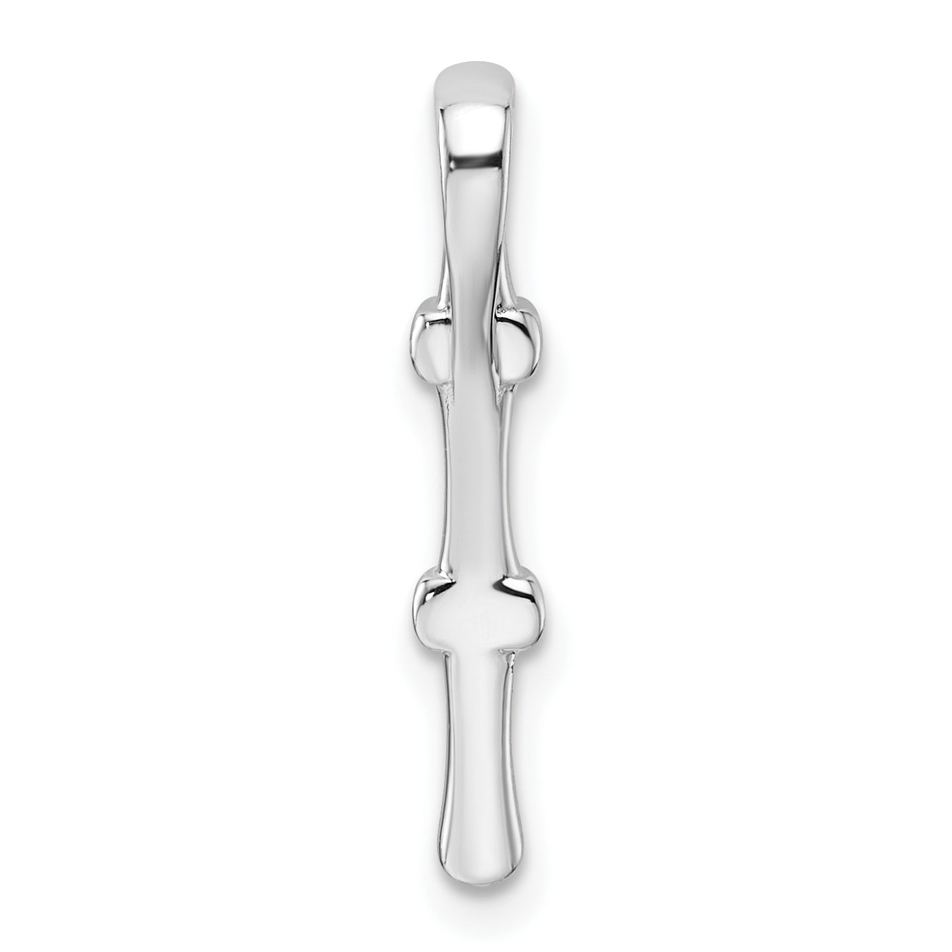 14k White Gold 1/20 carat Lab Grown Diamond VS/SI+ G+ Fancy Bar Chain Slide Pendant