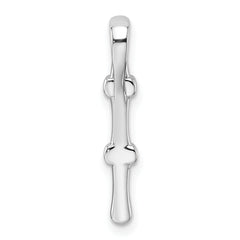 14k White Gold 1/20 carat Lab Grown Diamond VS/SI+ G+ Fancy Bar Chain Slide Pendant