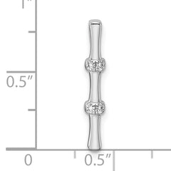 14k White Gold 1/20 carat Lab Grown Diamond VS/SI+ G+ Fancy Bar Chain Slide Pendant