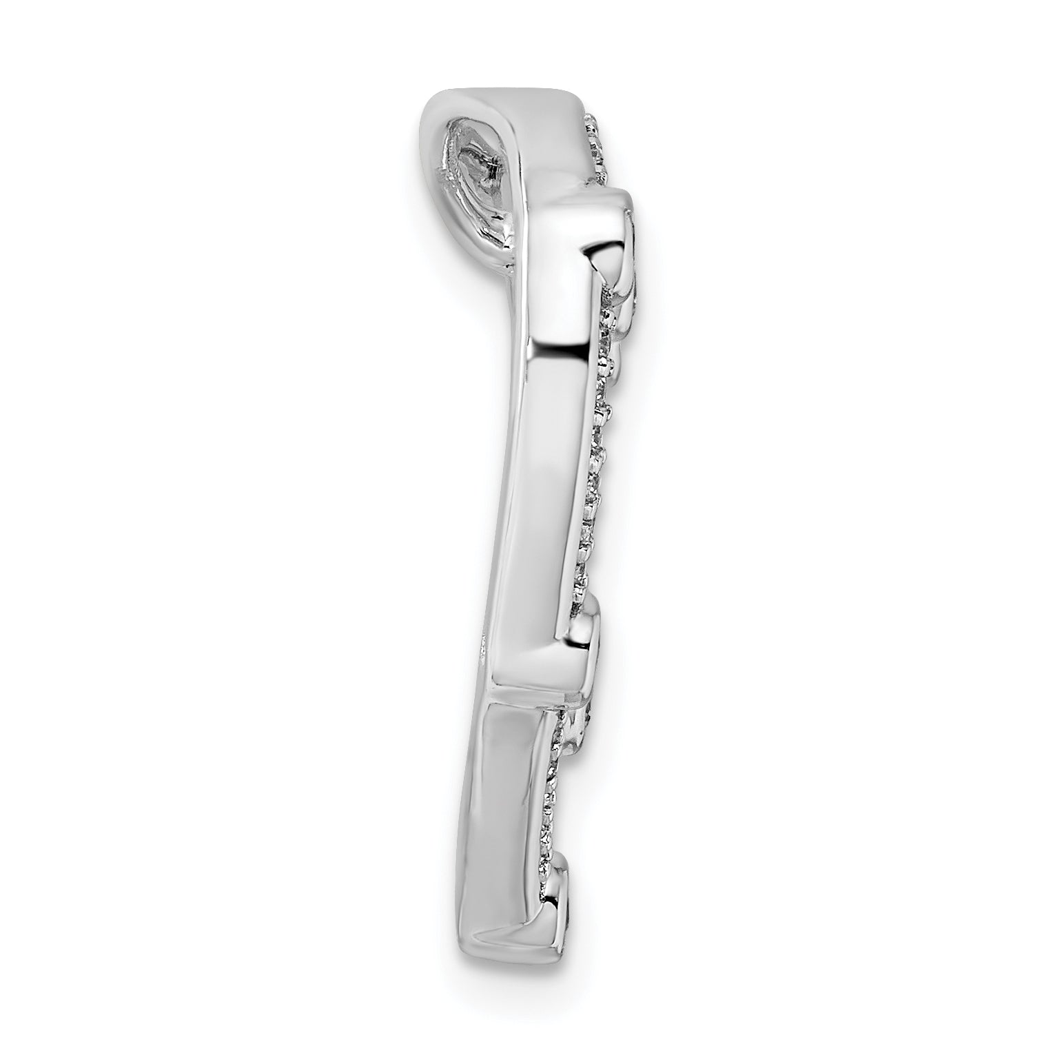 14k White Gold 1/3 carat Lab Grown Diamond VS/SI+ G+ Complete Open Heart Chain Slide Pendant Secondary image