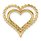 14k 1/2 carat Lab Grown Diamond VS/SI+ G+ Complete Double Heart Chain Slide Pendant