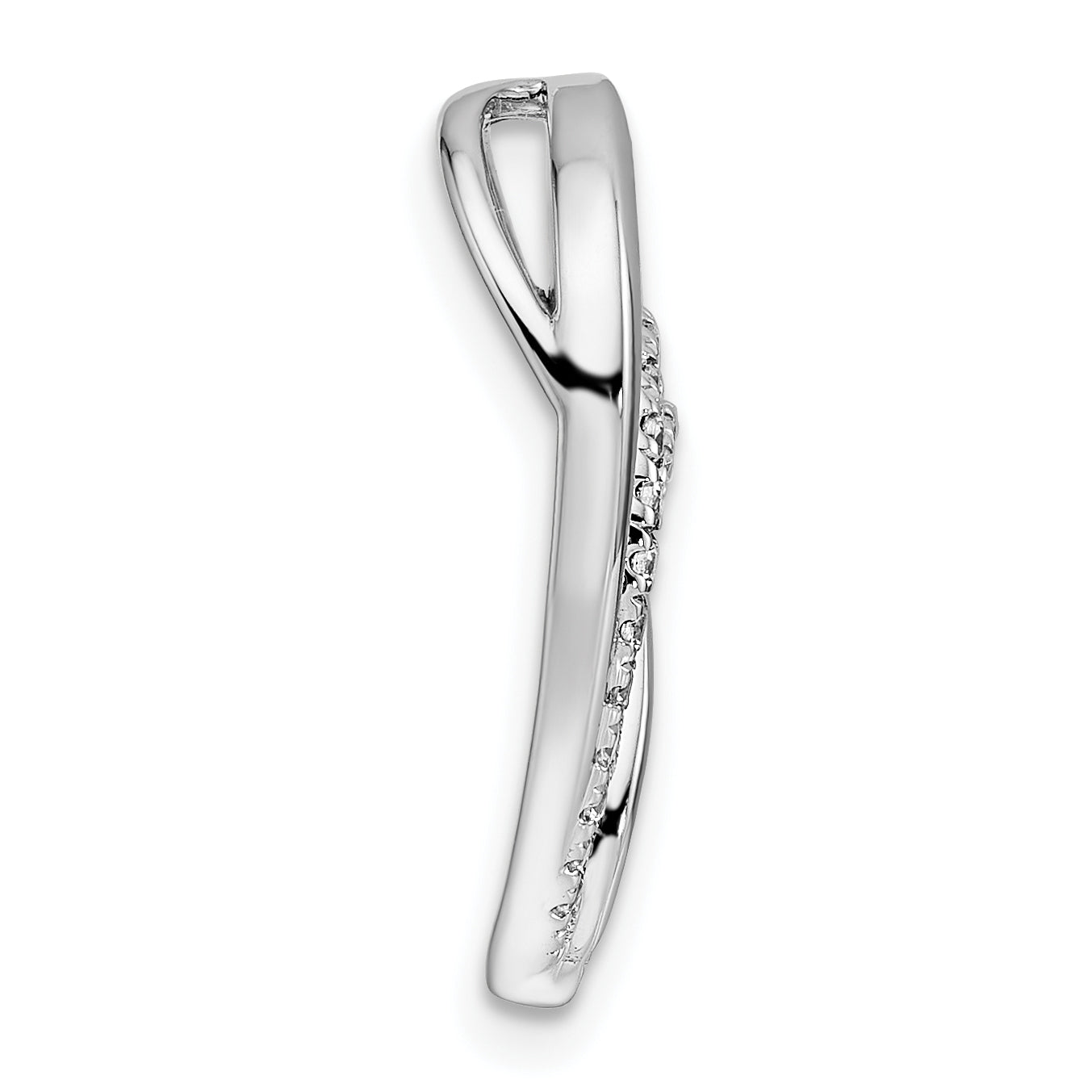 14k White Gold 1/4 carat Lab Grown Diamond VS/SI+ G+ Complete Swirl Heart Chain Slide Pendant Secondary image