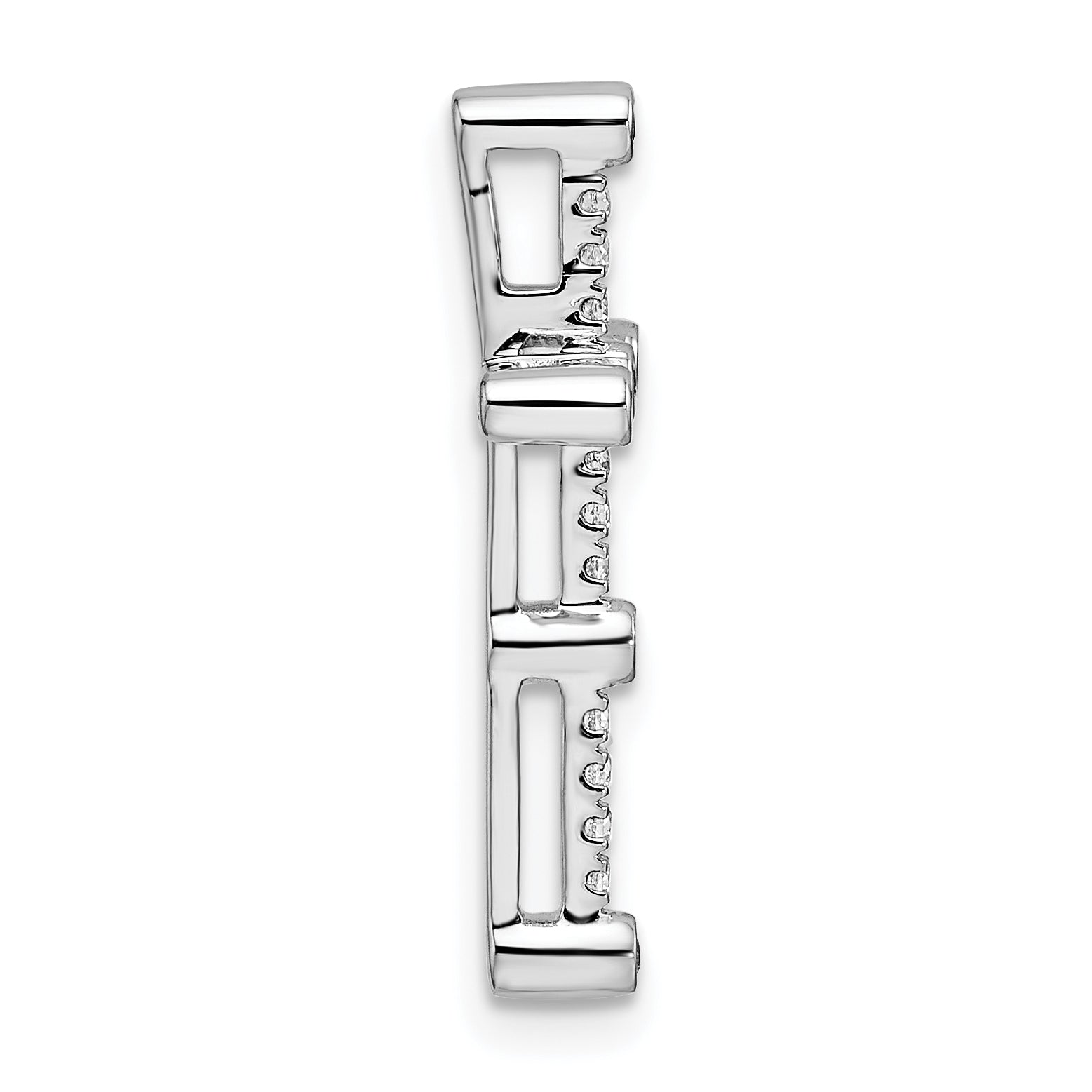 14k White Gold 1/5 carat Lab Grown Diamond VS/SI+ G+ Complete Cross Chain Slide Pendant