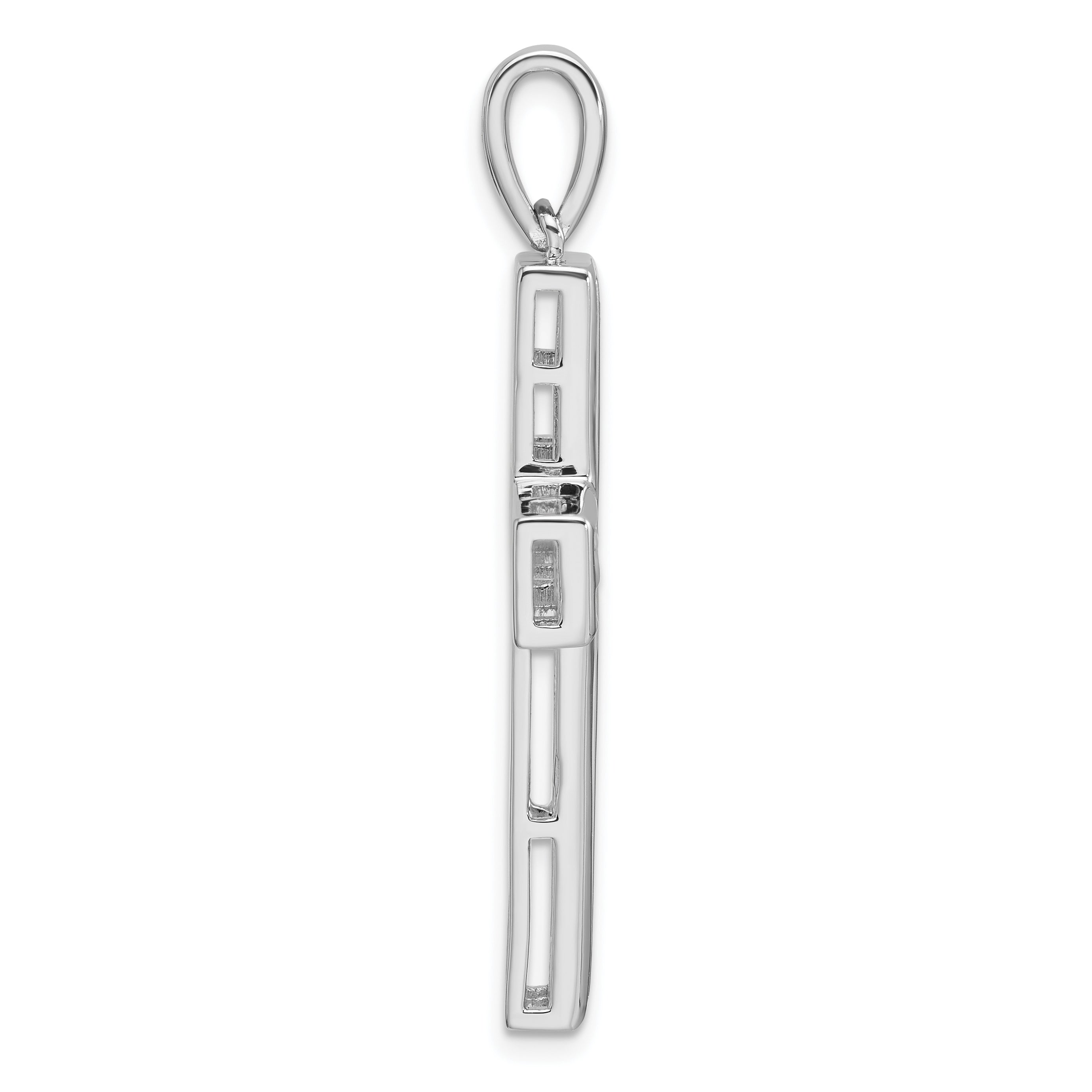 14k White Gold 1 carat Lab Grown Diamond VS/SI+ G+ Complete Double Cross Pendant Secondary image