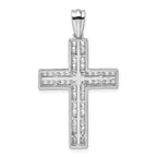 14k White Gold 1 carat Lab Grown Diamond VS/SI+ G+ Complete Double Cross Pendant