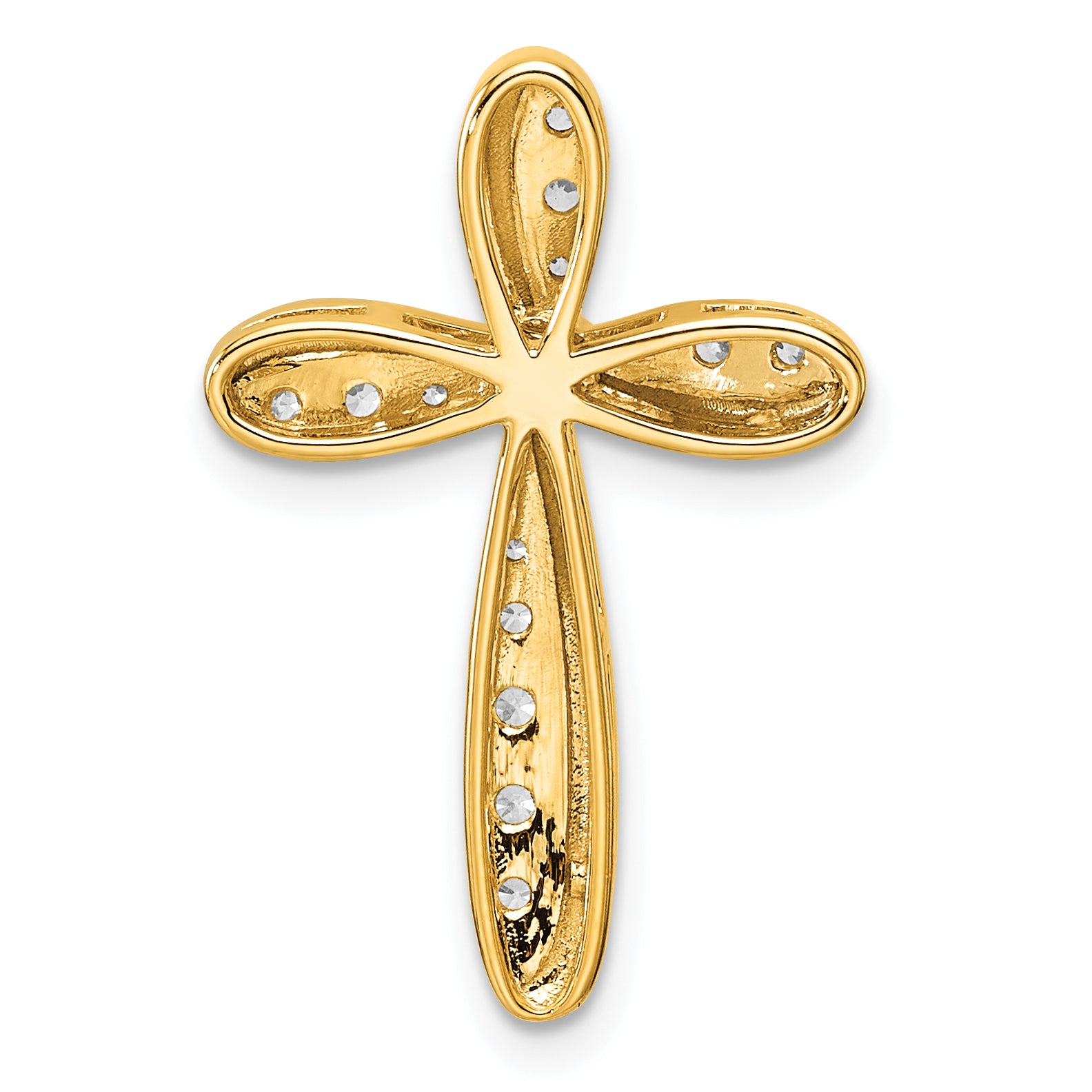 14k 3/8 carat Lab Grown Diamond VS/SI+ G+ Complete Cross Chain Slide Pendant