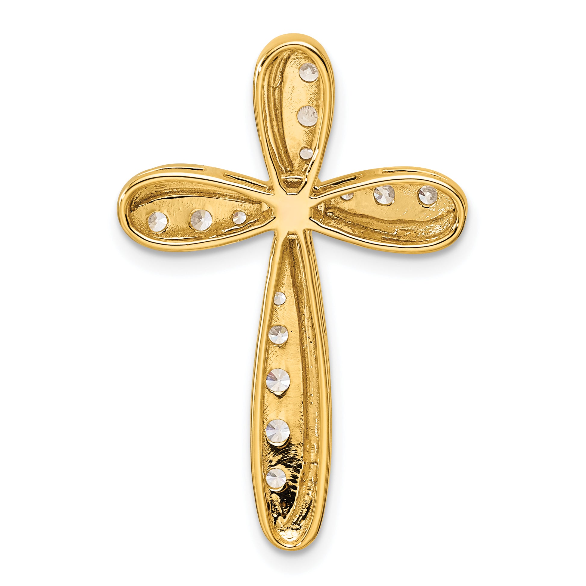 14k 3/4 carat Lab Grown Diamond VS/SI+ G+ Complete Cross Chain Slide Pendant