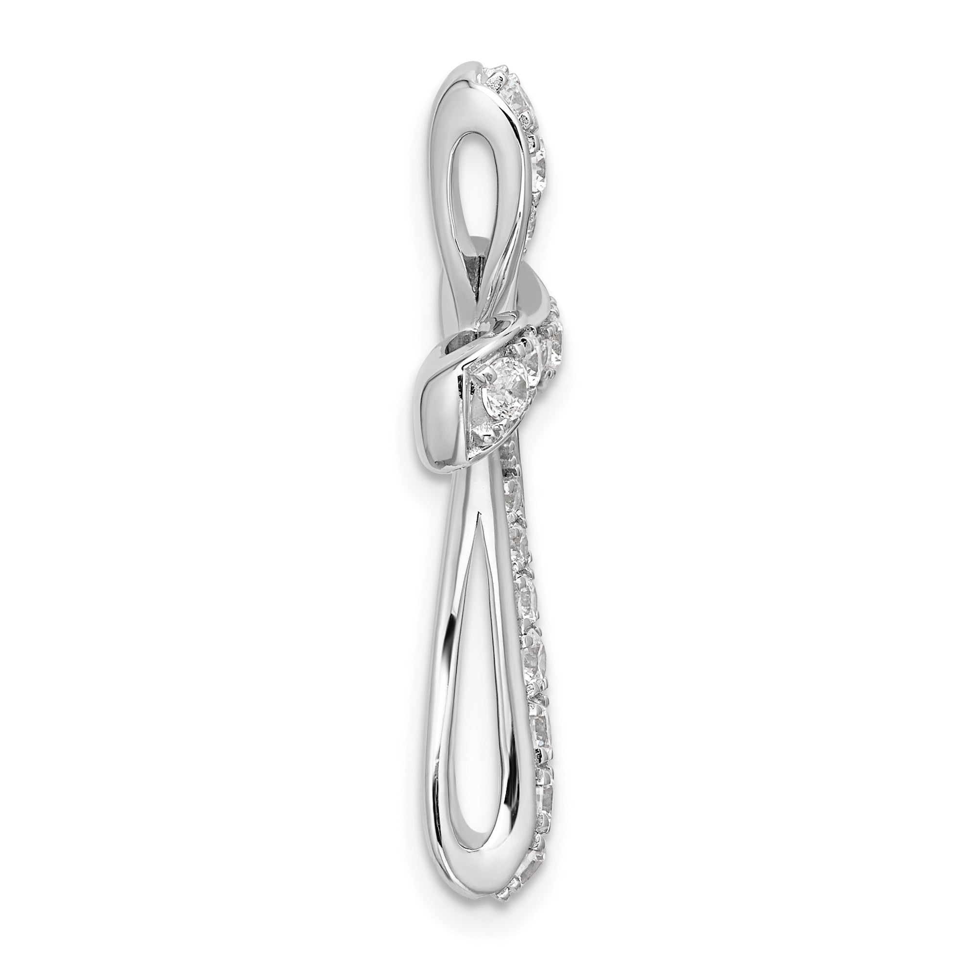14k White Gold 5/8 carat Lab Grown Diamond VS/SI+ G+ Complete Cross Chain Slide Pendant Secondary image