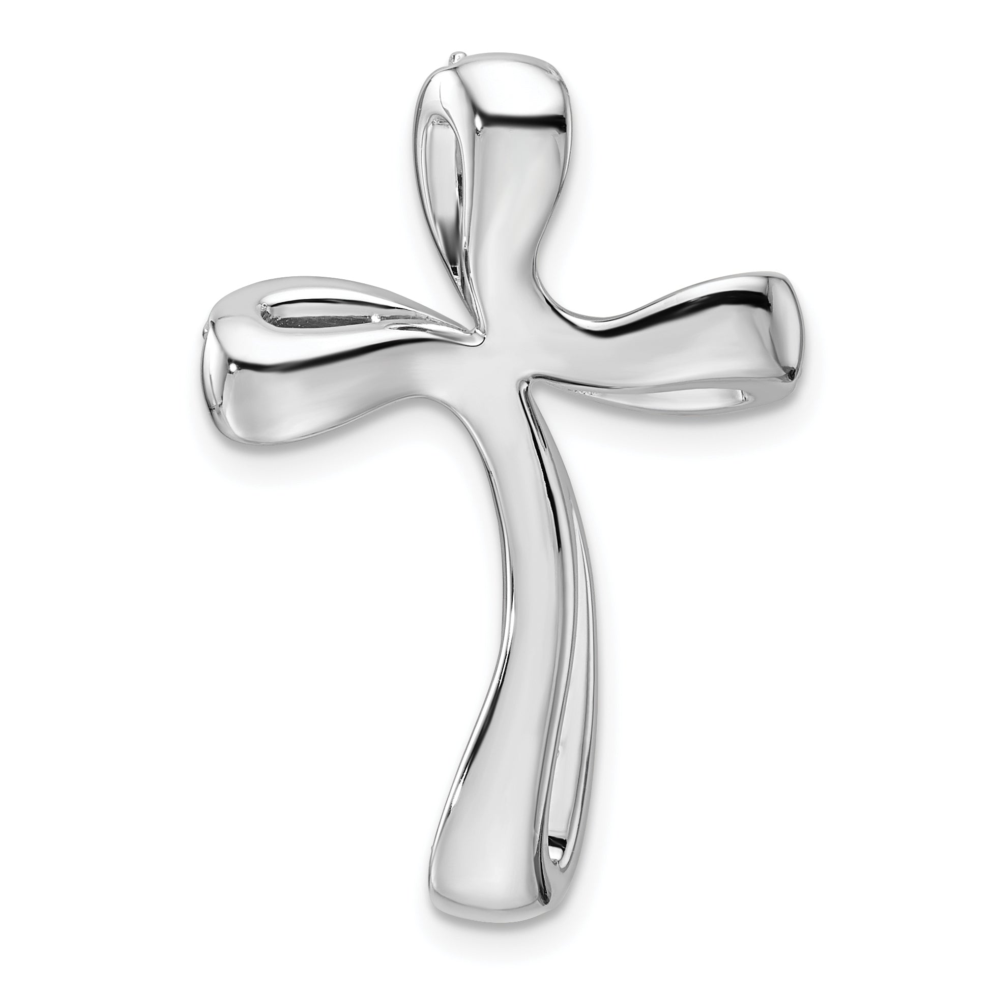 14k White Gold 5/8 carat Lab Grown Diamond VS/SI+ G+ Complete Cross Chain Slide Pendant