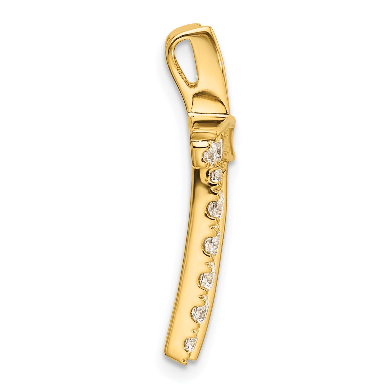 14k 1/2 carat Lab Grown Diamond VS/SI+ G+ Complete Cross Chain Slide Pendant Secondary image
