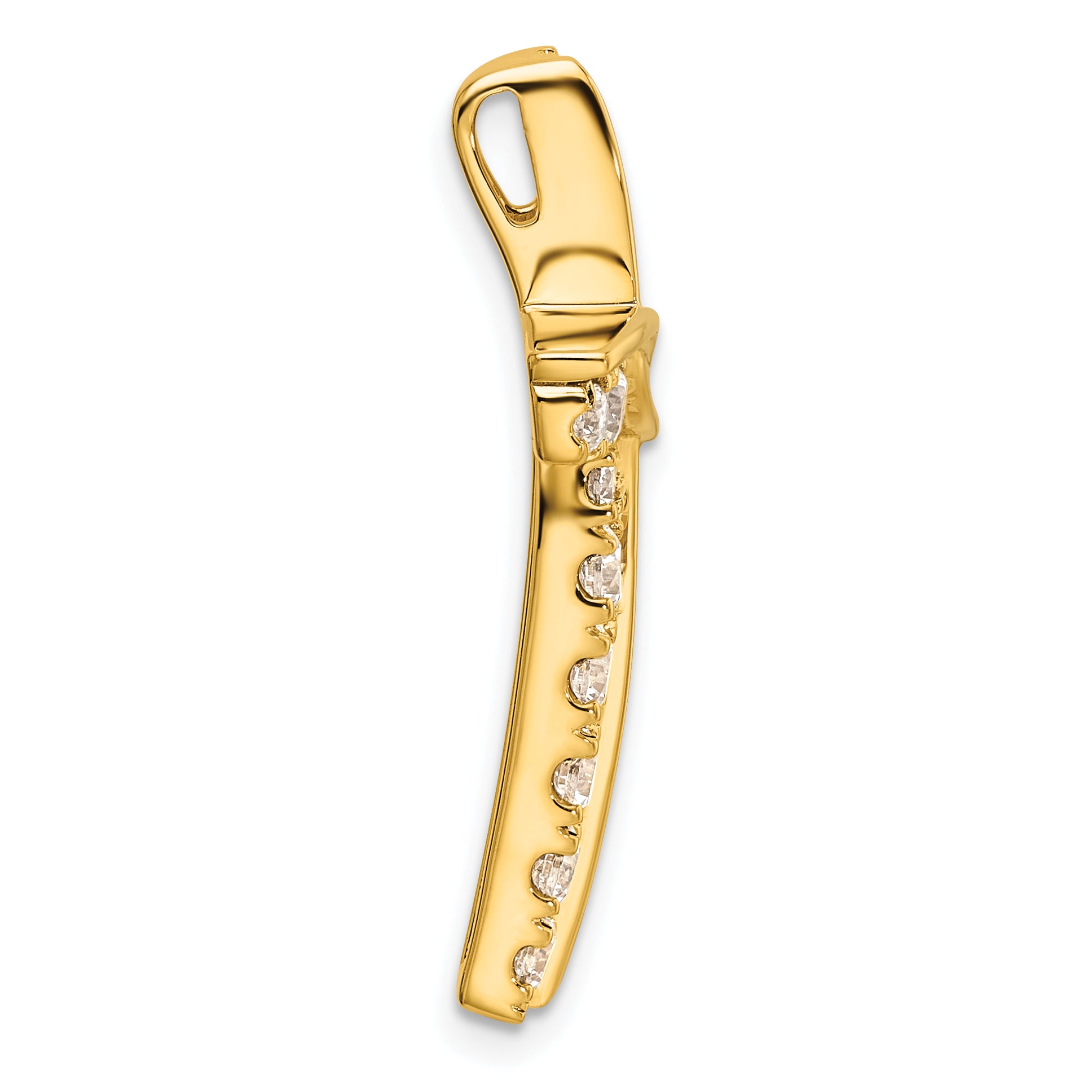 14k 1 carat Lab Grown Diamond VS/SI+ G+ Complete Cross Chain Slide Pendant Secondary image