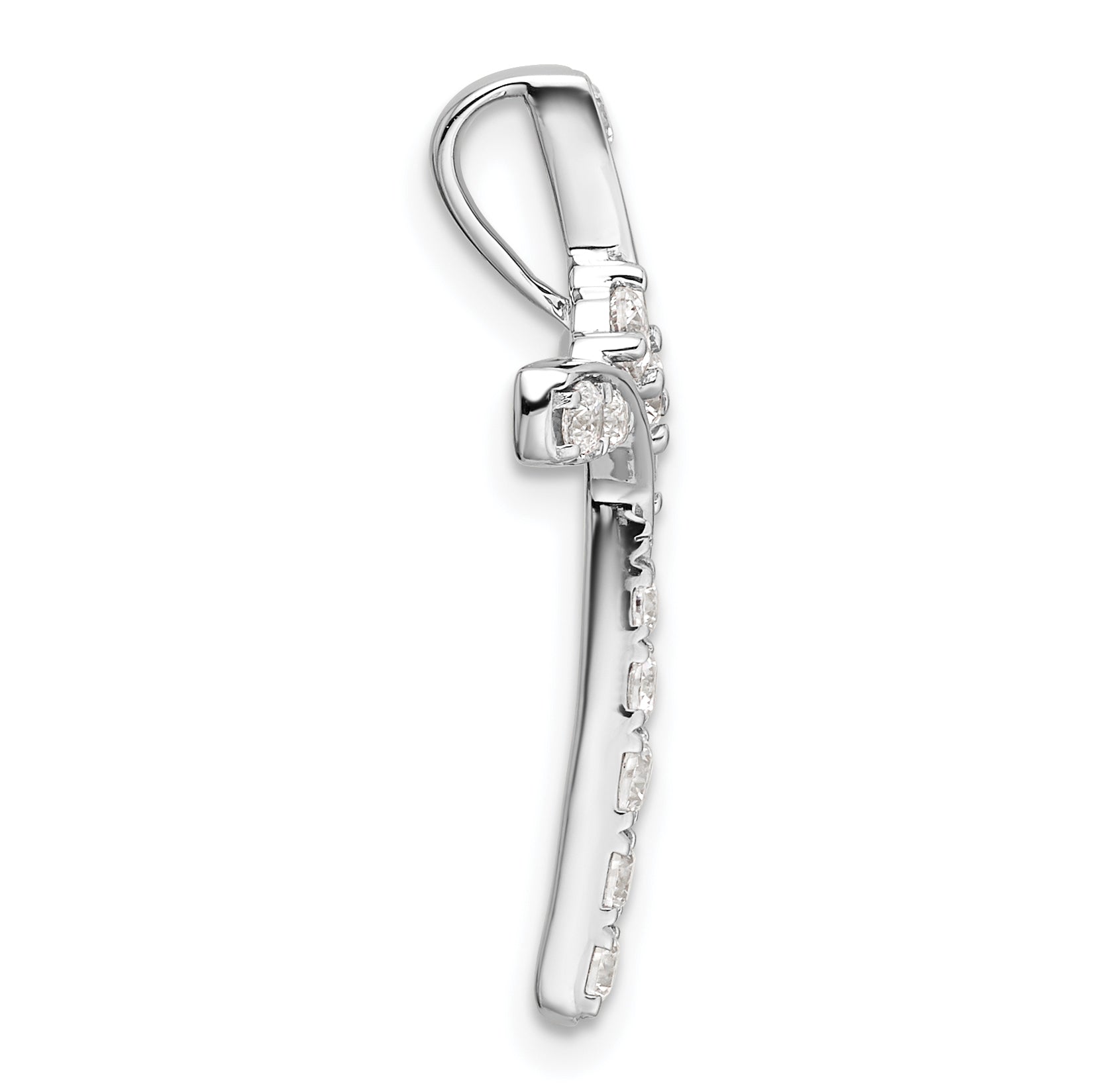 14k White Gold 1/2 carat Lab Grown Diamond VS/SI+ G+ Complete Cross Chain Slide Pendant Secondary image