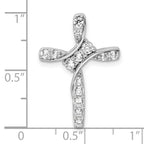 14k White Gold 1/2 carat Lab Grown Diamond VS/SI+ G+ Complete Cross Chain Slide Pendant