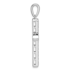 14k White Gold 3/4 carat Lab Grown Diamond VS/SI+ G+ Complete Cross Pendant
