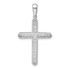 14k White Gold 3/4 carat Lab Grown Diamond VS/SI+ G+ Complete Cross Pendant