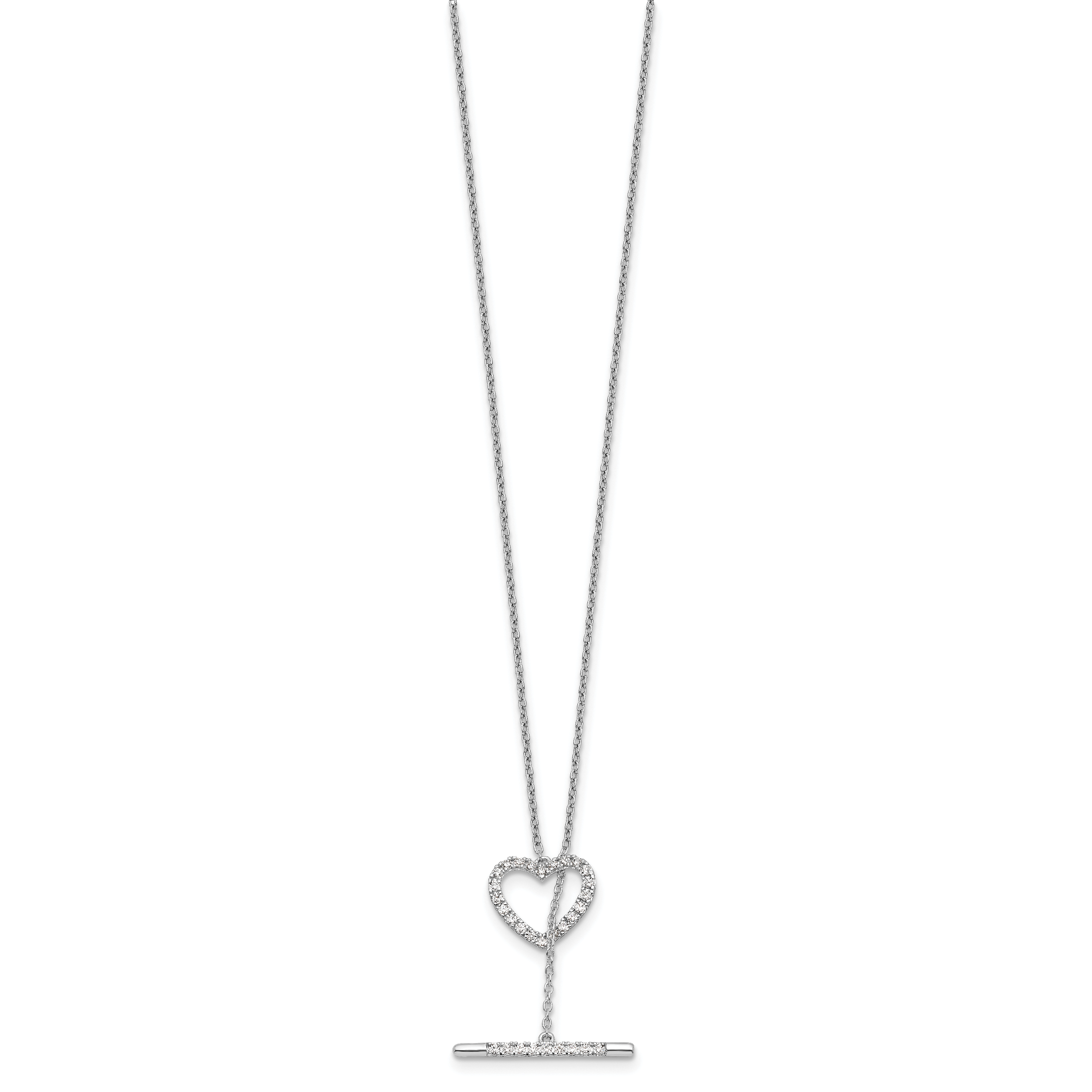 14kw 1/3 carat Lab Grown Diamond VS/SI+ G+ Complete 20 inch Heart Toggle Necklace Secondary image