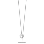 14kw 1/3 carat Lab Grown Diamond VS/SI+ G+ Complete 20 inch Heart Toggle Necklace