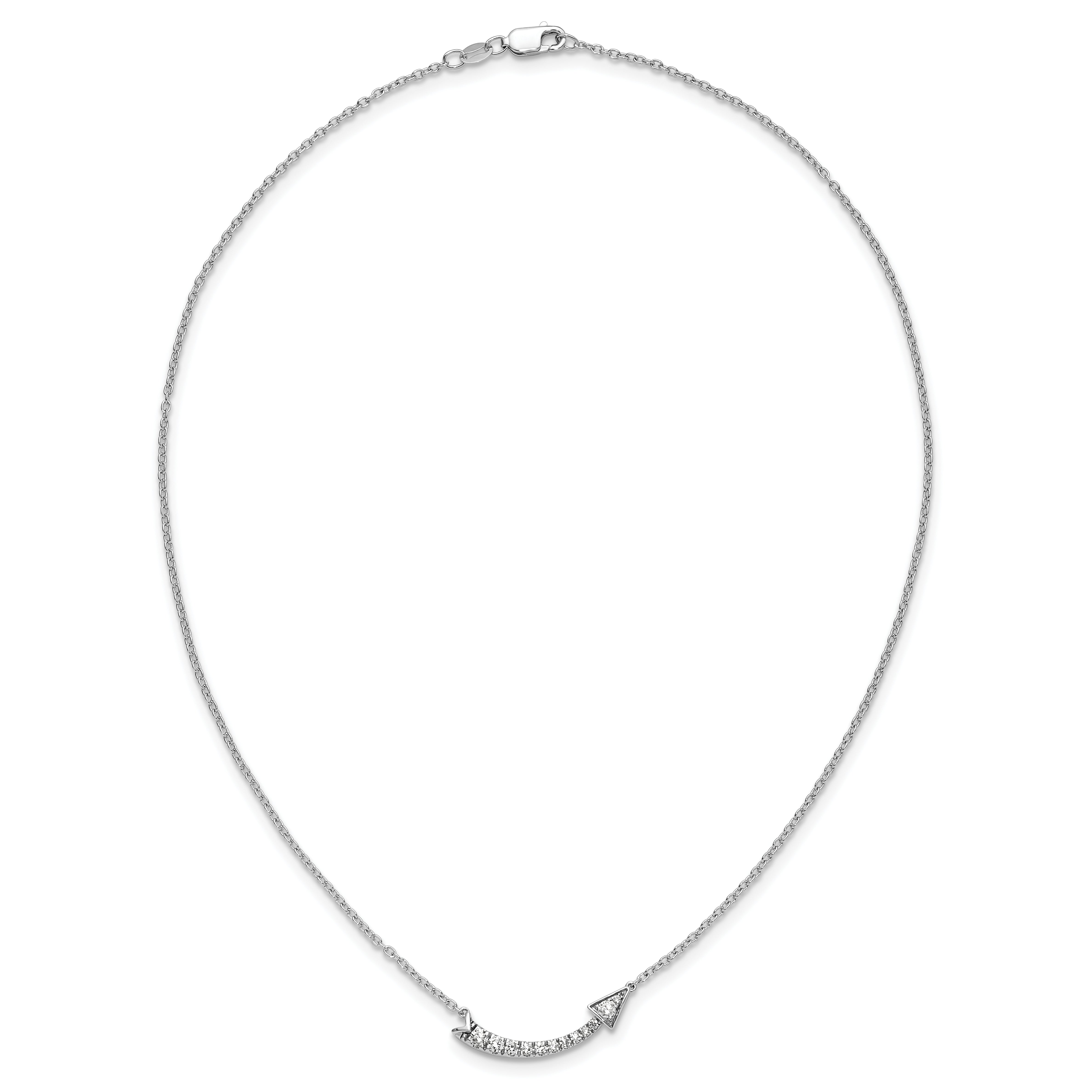 14k White Gold 3/8 carat Lab Grown Diamond VS/SI 16 inch Arrow Necklace