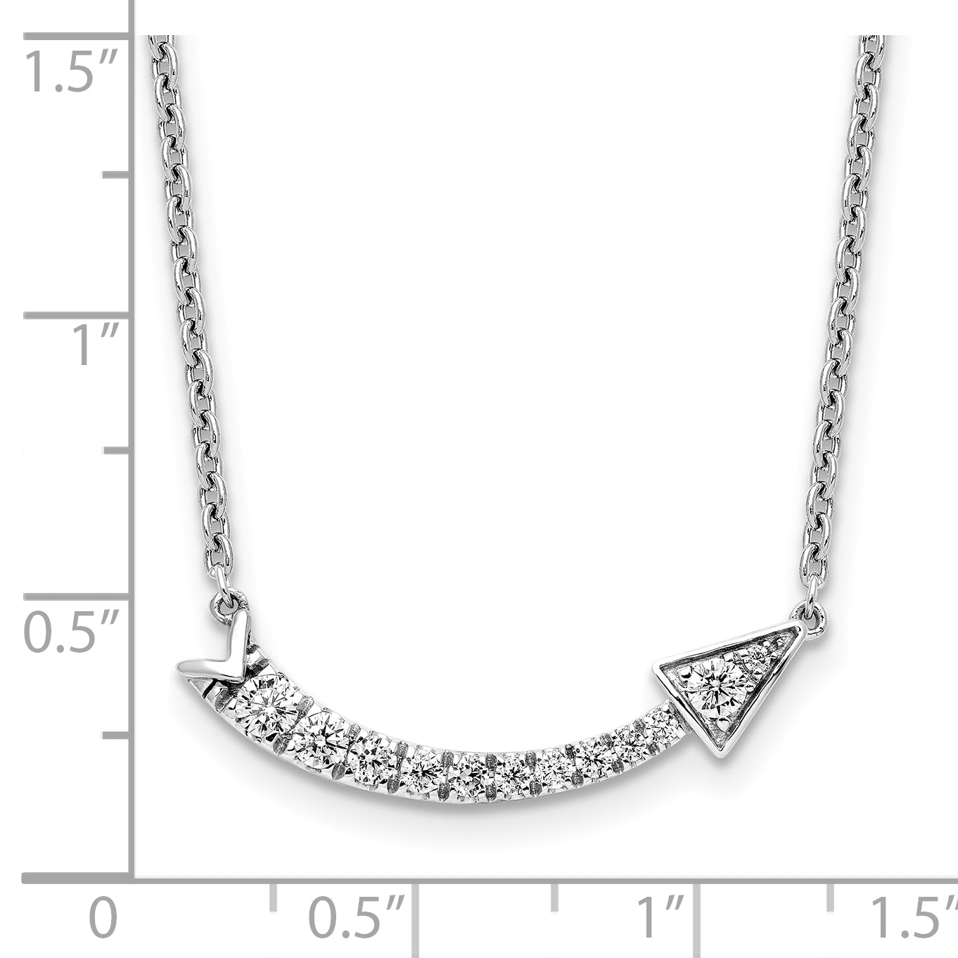 14k White Gold 3/8 carat Lab Grown Diamond VS/SI 16 inch Arrow Necklace