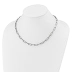 14k White Gold Polished 3.69 carat Diamond Paperclip Link 18 inch Necklace