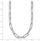 14k White Gold Polished 3.69 carat Diamond Paperclip Link 18 inch Necklace