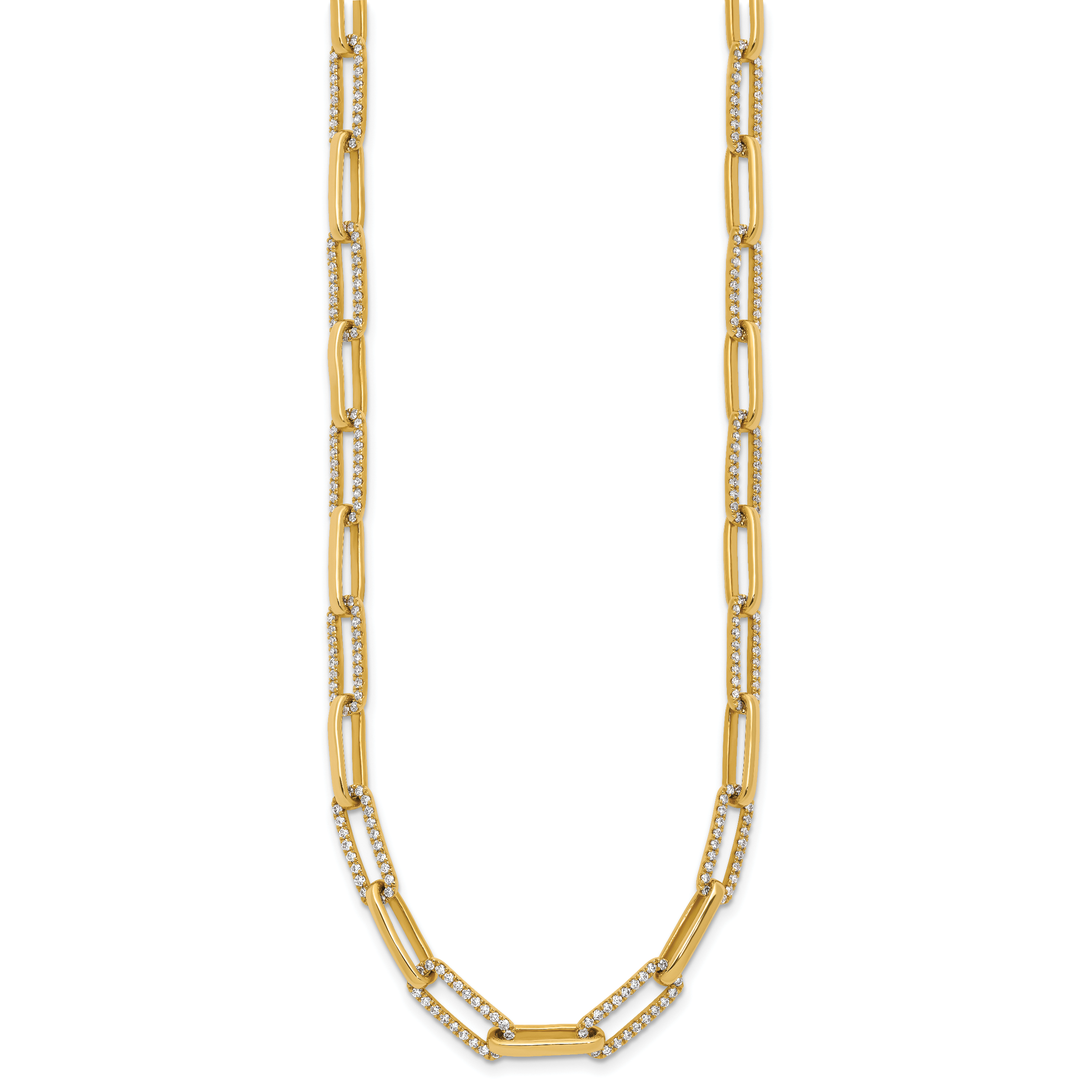 14k 3 3/4 carat Lab Grown Diamond VS/SI+ G+ 18 inch Fashion Paperclip Necklace Secondary image