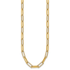14k Polished 3.69 carat Diamond Paperclip Link 18 inch Necklace