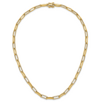 14k Polished 3.69 carat Diamond Paperclip Link 18 inch Necklace