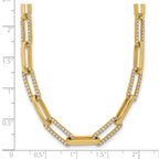 14k Polished 3.69 carat Diamond Paperclip Link 18 inch Necklace