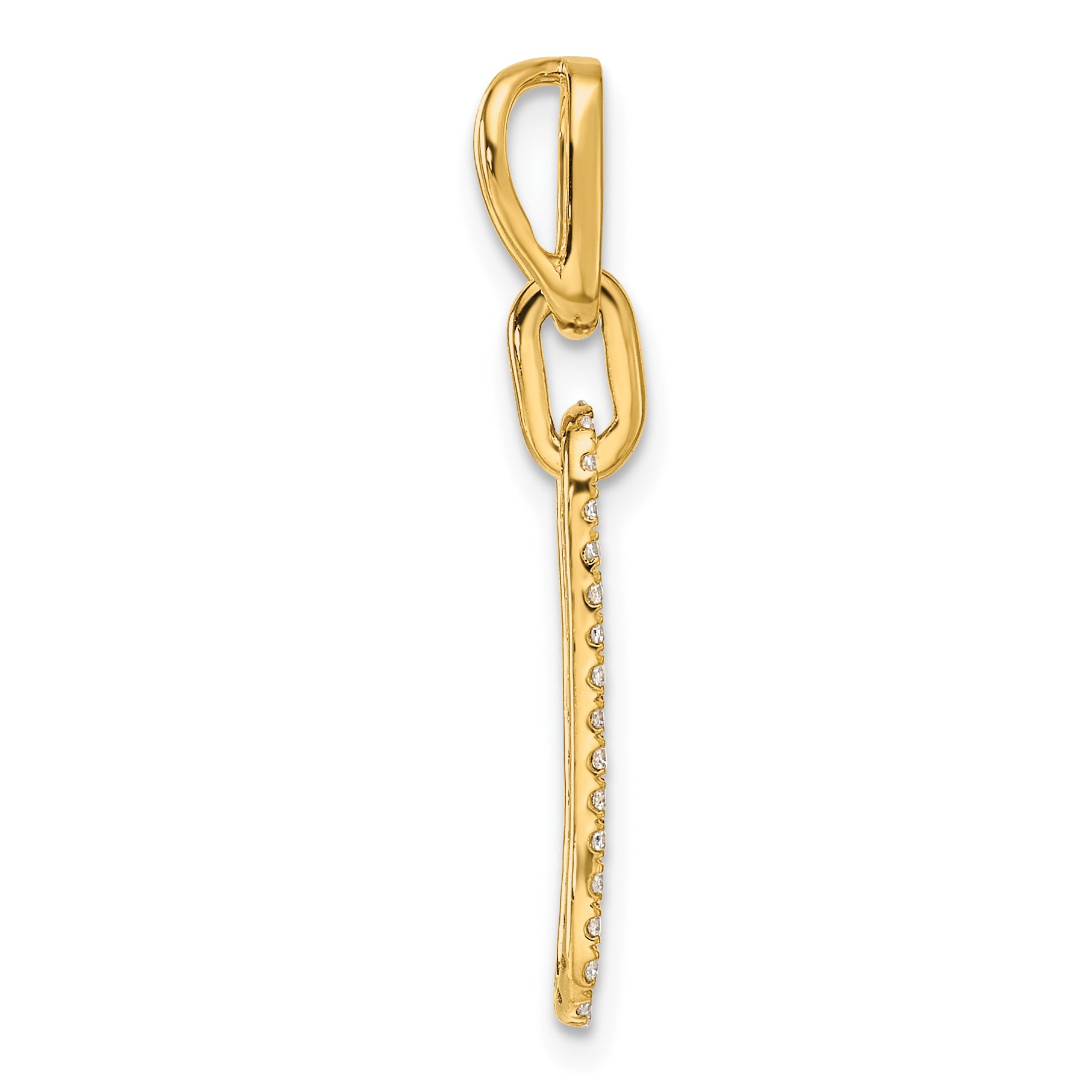 14K Polished 1/6 carat Diamond Paperclip Link Pendant Secondary image
