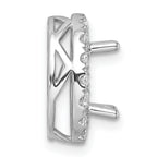 14k White Gold 1/2 carat Lab Grown Diamond VS/SI+ G+ Semi Mount Halo Chain Slide Pendant