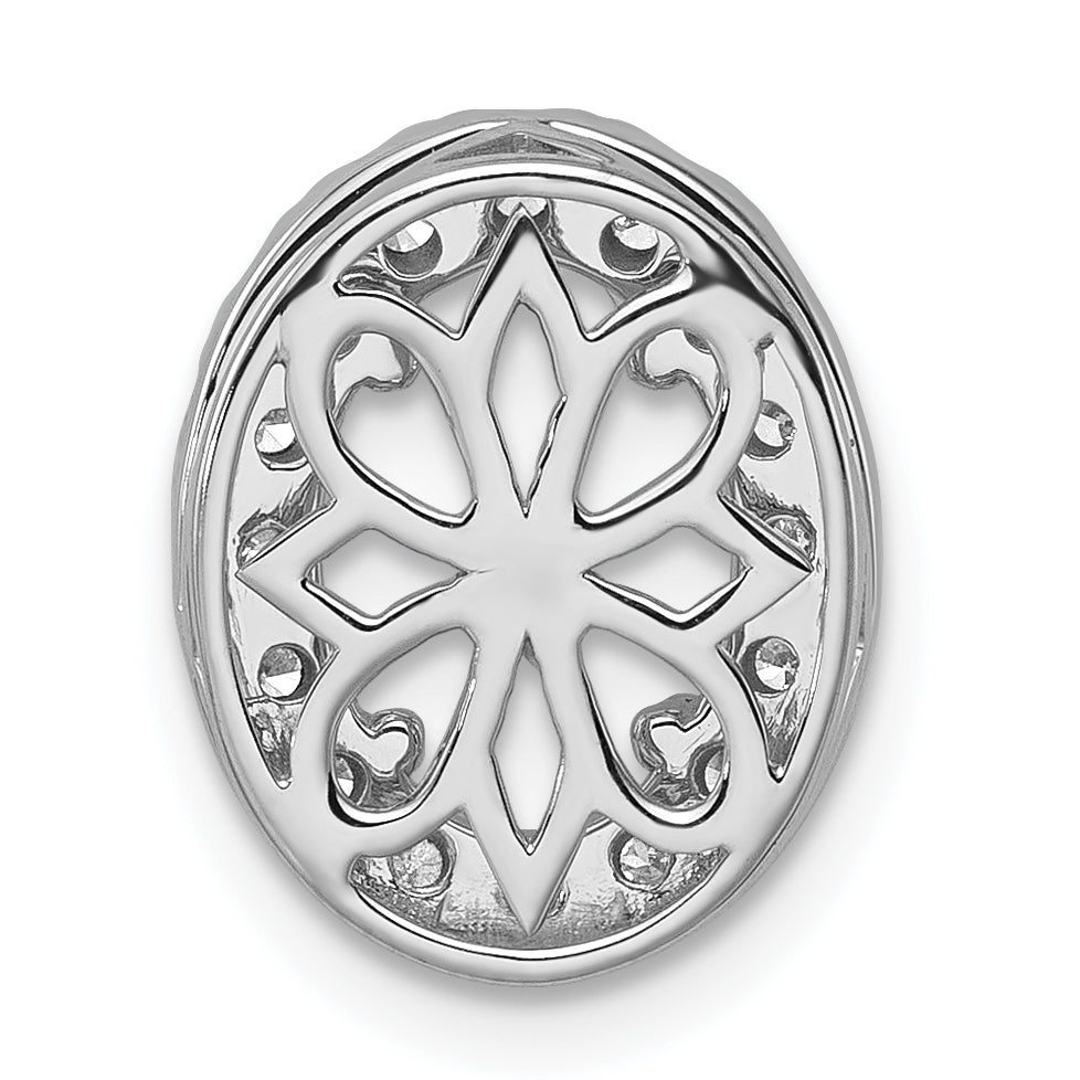 14k White Gold 1/2 carat Lab Grown Diamond VS/SI+ G+ Semi Mount Halo Chain Slide Pendant